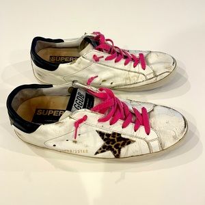 Golden Goose Superstar with leopard Star
